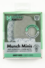 Load image into Gallery viewer, Malarkey Kids Munch Minis - Teething & Anti-scratch mitts - Grey Geo