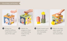 Load image into Gallery viewer, Taf Toys Play & Discover Cube 12M+