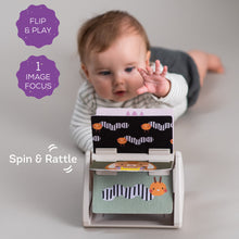 Load image into Gallery viewer, Taf Toys Tummy-time spinning book - 0M+