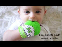 Load and play video in Gallery viewer, Malarkey Kids Munch Mitt Teething Mitten Grey Stars