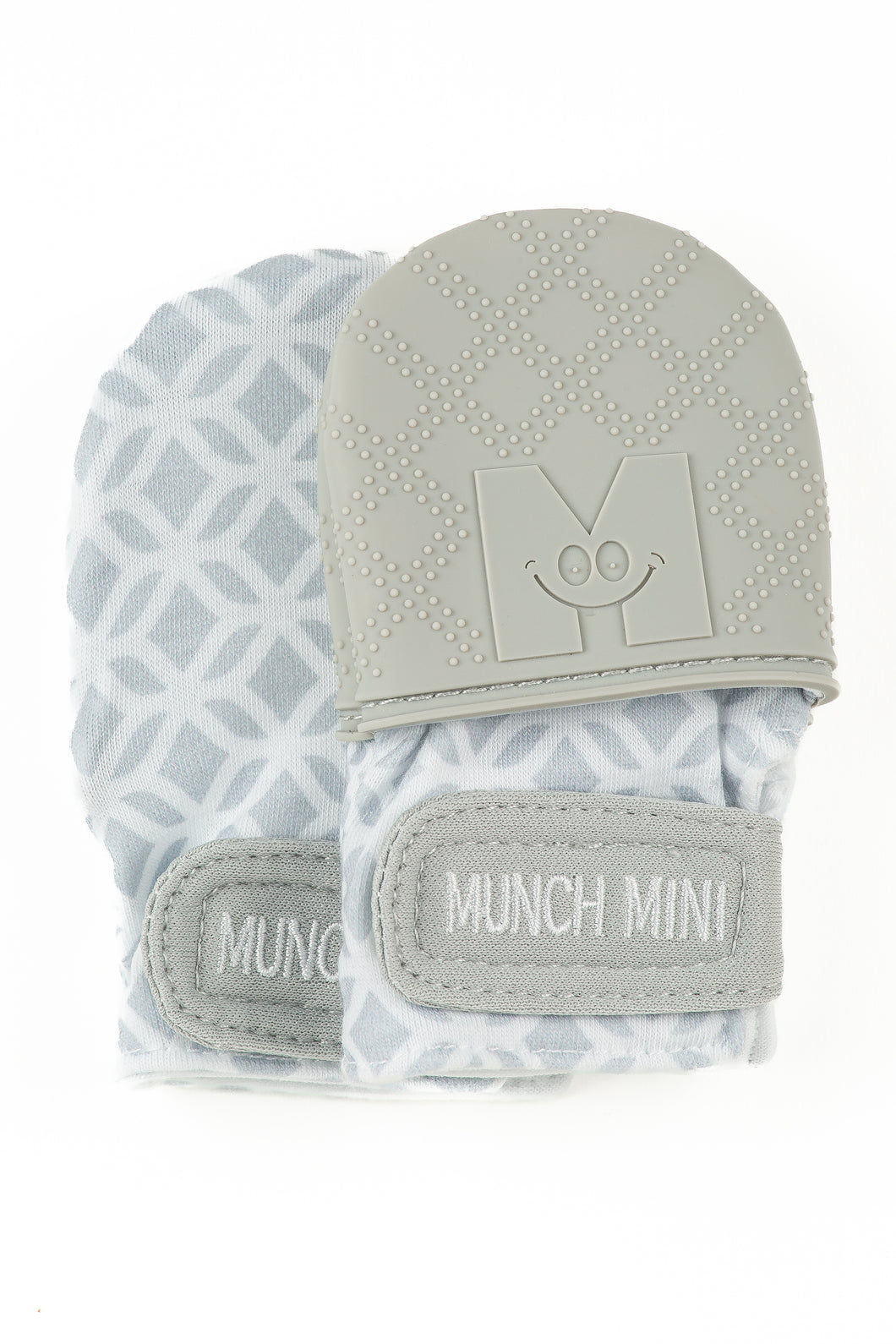 Munch Minis - Teething & Anti-scratch mitts - Grey Geo