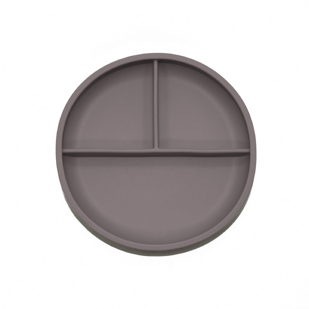 Playette Silicone Divided Plate - Grey