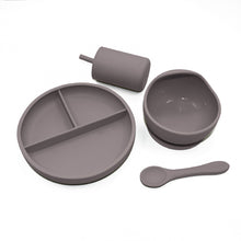 Load image into Gallery viewer, Playette Baby Silicone Feeding Set - 4 Piece - Grey
