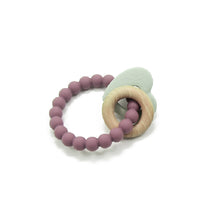 Load image into Gallery viewer, Playette Silicone &amp; Wood Heart Teether - Mint
