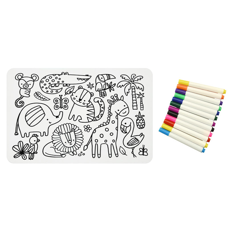 Playette Silicone Painting Pad w. 12 erasable pens