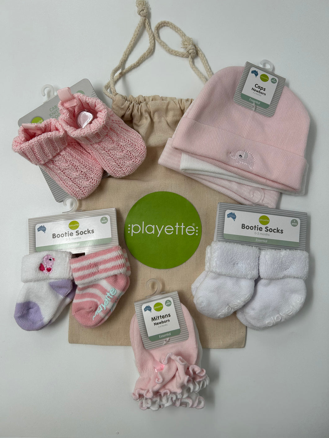 Playette Newborn Bundle w. Bag - pink