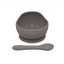 Load image into Gallery viewer, Playette Silicone Bowl and Spoon Ser - Grey
