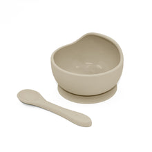 Load image into Gallery viewer, Playette Silicone Bowl and Spoon Ser - Sand
