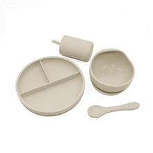 Load image into Gallery viewer, Playette Silicone 4 piece Baby Feeding Set - Sand
