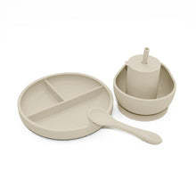 Load image into Gallery viewer, Playette Silicone 4 piece Feeding Set - Sand
