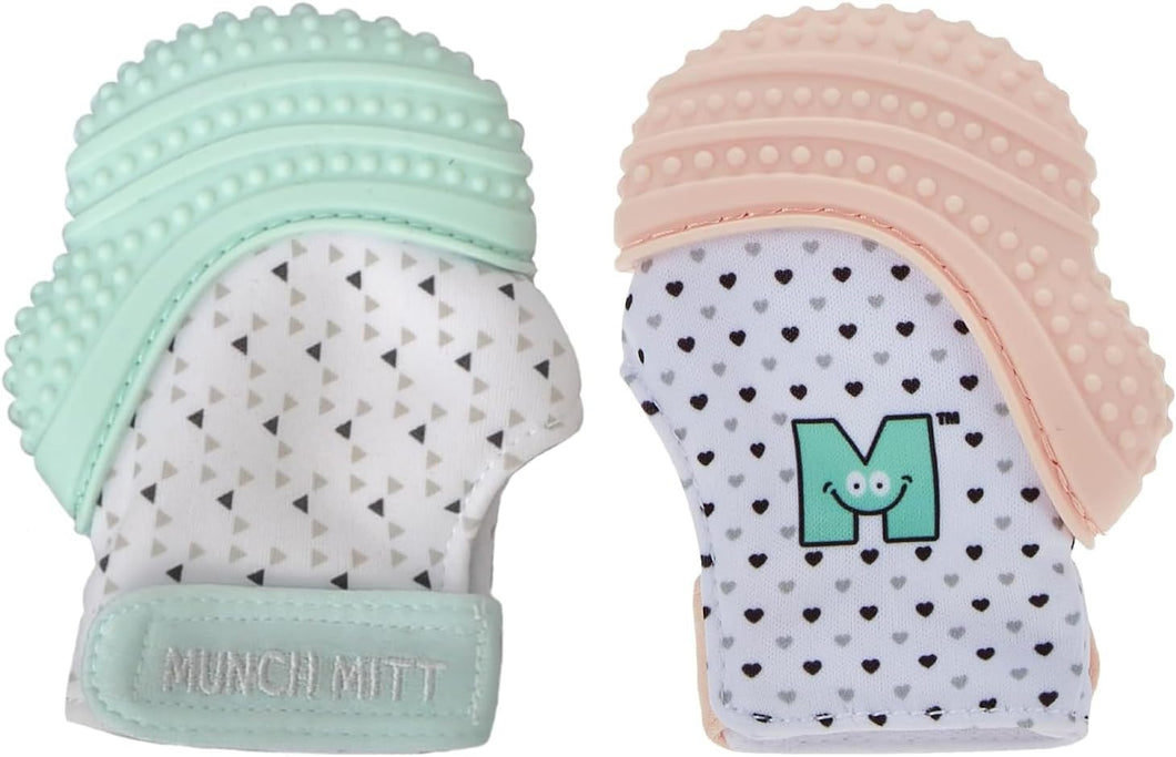 Munch Mitt Teething Mitten - 2 Pack - Mint, Pink