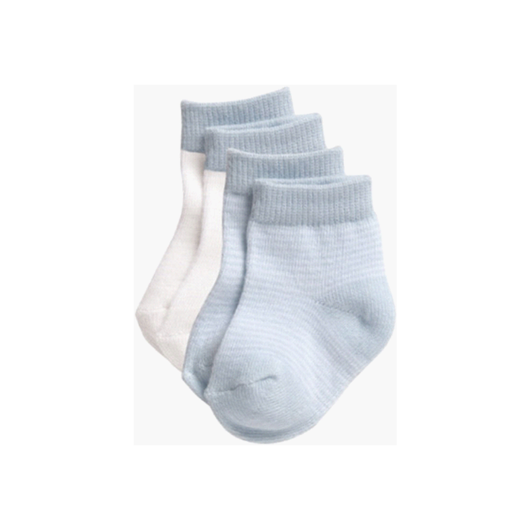 2 Pack Preemie Fashion Socks Blue/White