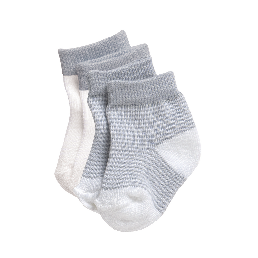 2 Pack Preemie Fashion Socks Grey/White